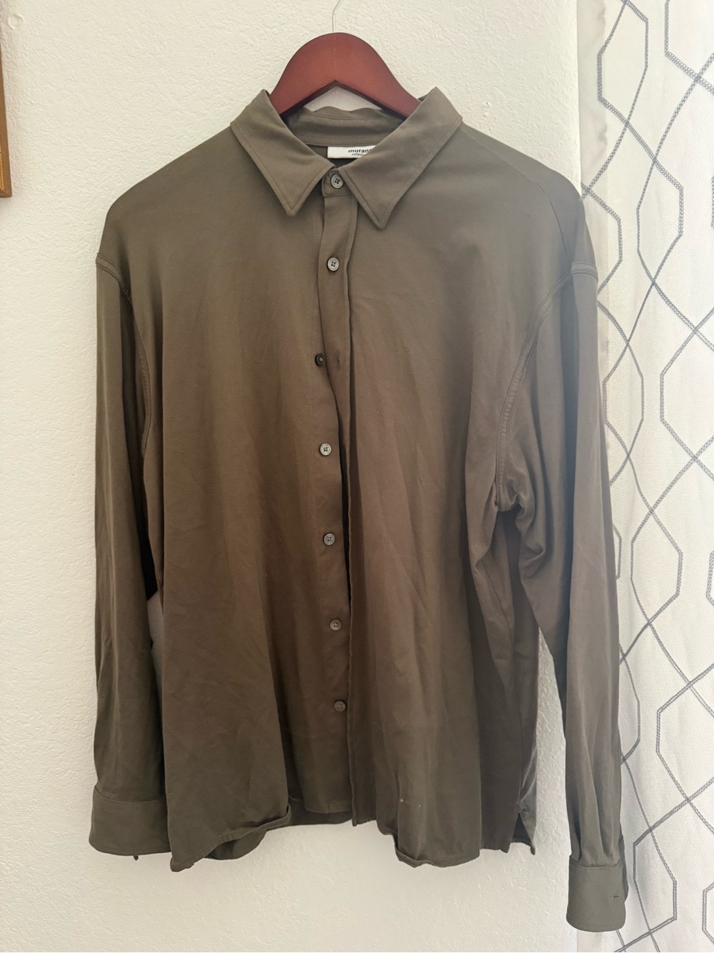 Murano Olive Long-Sleeve Button-Up Shirt